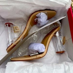 All brand new!!!Clear/Beige Heels. 3 pairs left.  Size 7 . Size 7.5 Size 8 .